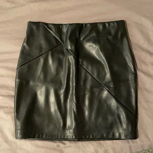 Dyanamite black faux leather mini skirt.